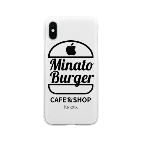 MinatoBurgerグッズ（ブラック） Soft Clear Smartphone Case