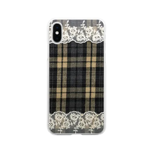 チェック＆レース Soft Clear Smartphone Case