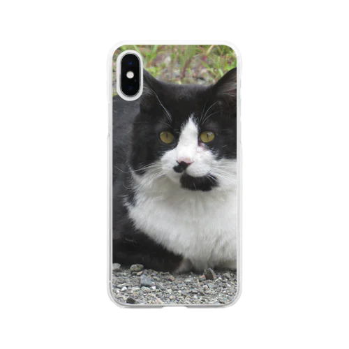 野良猫_長 Soft Clear Smartphone Case