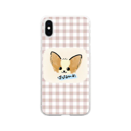 パピヨン♡(カラー) Soft Clear Smartphone Case