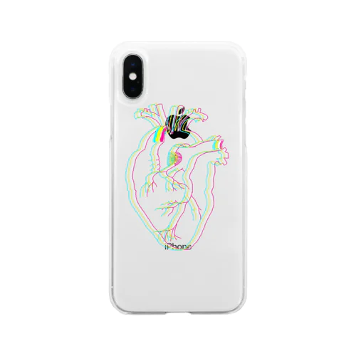 派手な心臓 Soft Clear Smartphone Case