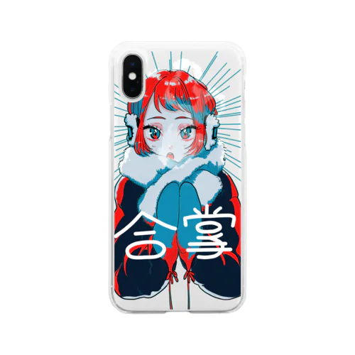 防寒合掌ちゃん Soft Clear Smartphone Case