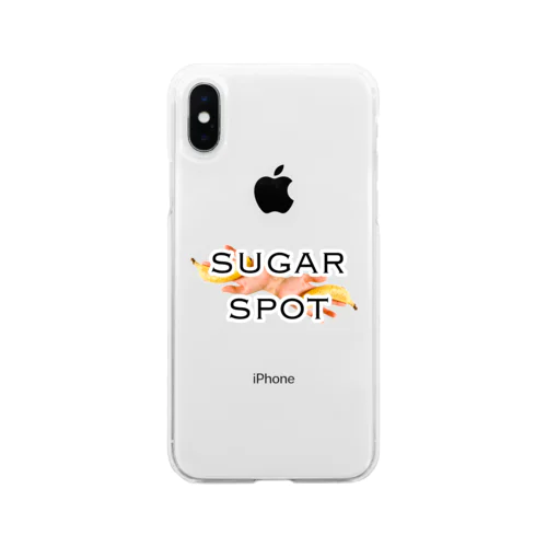 シュガースポット(手とバナナ) Soft Clear Smartphone Case