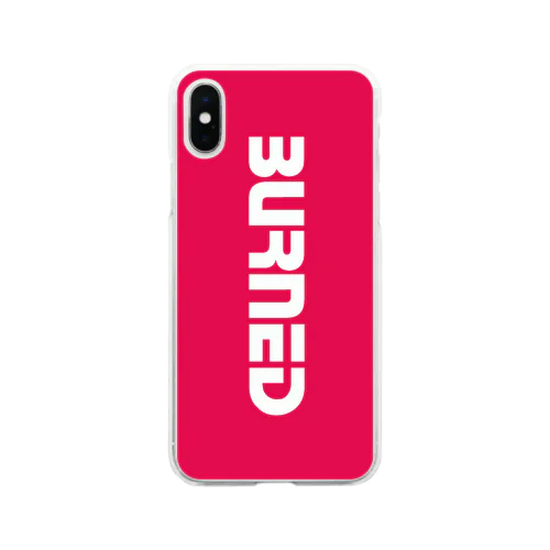 BURNEDテキスト Soft Clear Smartphone Case