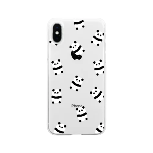 たくさんパンダ(クリア) Soft Clear Smartphone Case