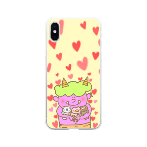 鬼さんと仲良しトリオ Soft Clear Smartphone Case