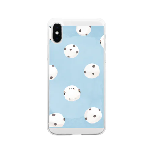 豆大福×シマエナガ Soft Clear Smartphone Case