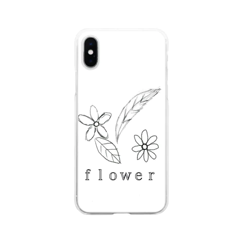 花の絵 Soft Clear Smartphone Case