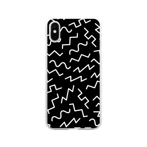 synth wave b/w Soft Clear Smartphone Case