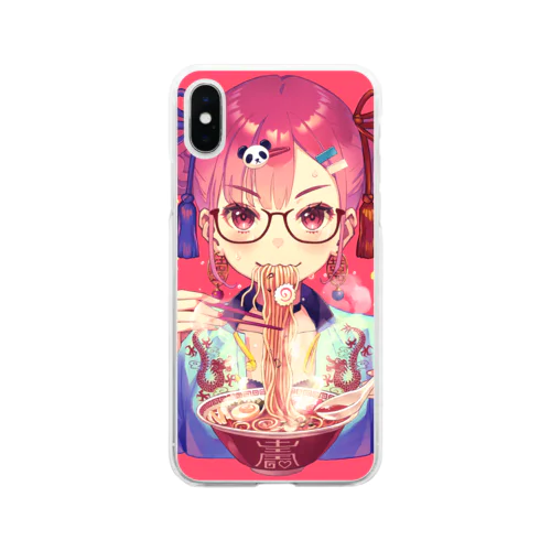 ラーメン大好き Soft Clear Smartphone Case