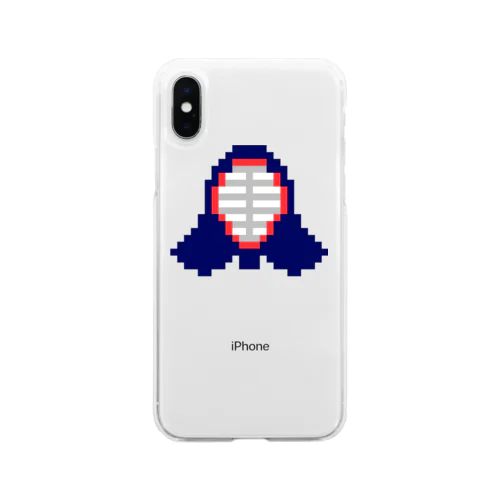 ちょこっとお絵描き 剣道の面 Soft Clear Smartphone Case