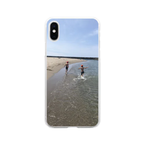 真夏の浜辺 Soft Clear Smartphone Case