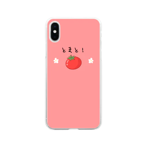 とまと！＆お花スマホケース Soft Clear Smartphone Case