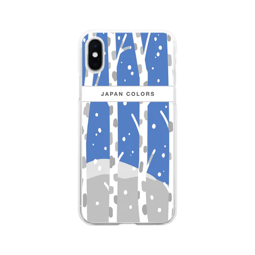 日本の背景（winter） Soft Clear Smartphone Case