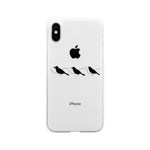 3カラス Soft Clear Smartphone Case