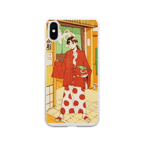 銭湯ガール　スマホケース Soft Clear Smartphone Case