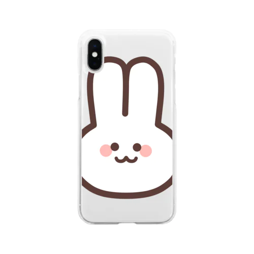 うさぎさん(顔) Soft Clear Smartphone Case