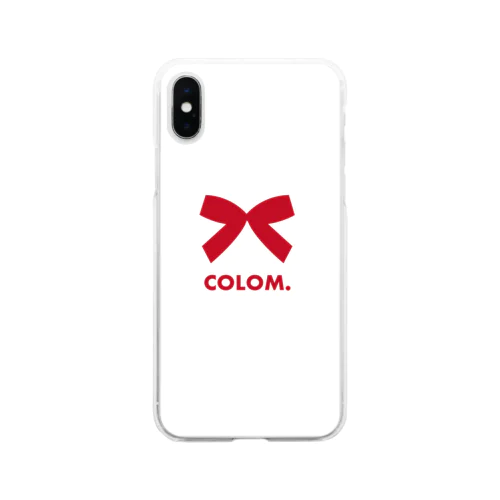 COLOM.リボンクラシック.🎀シンプル！かわいいりぼんグッズ！あか赤レッド Soft Clear Smartphone Case