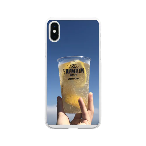 青空と酒 Soft Clear Smartphone Case