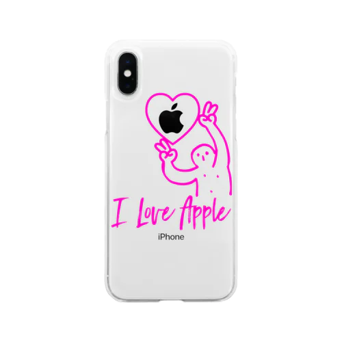 I Love Apple スマホケース Soft Clear Smartphone Case