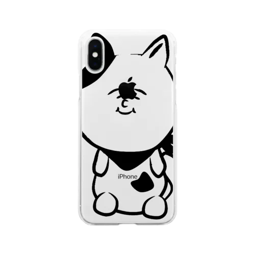 ゆるいねこさ(モノクロ) Soft Clear Smartphone Case