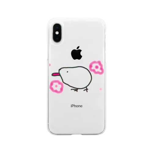 お花としろぶんちょうです Soft Clear Smartphone Case