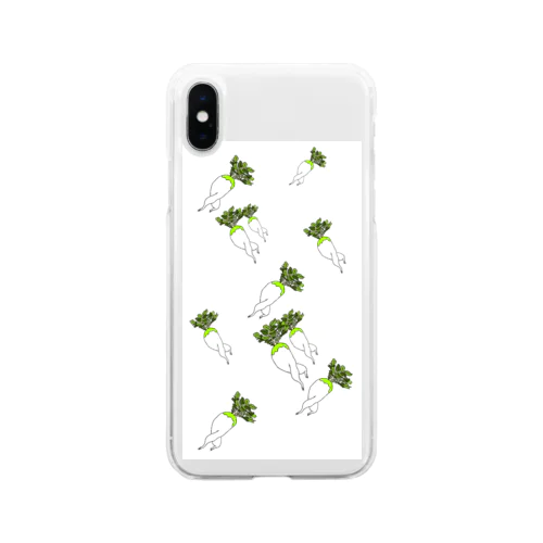 卑猥大根大暴走 Soft Clear Smartphone Case