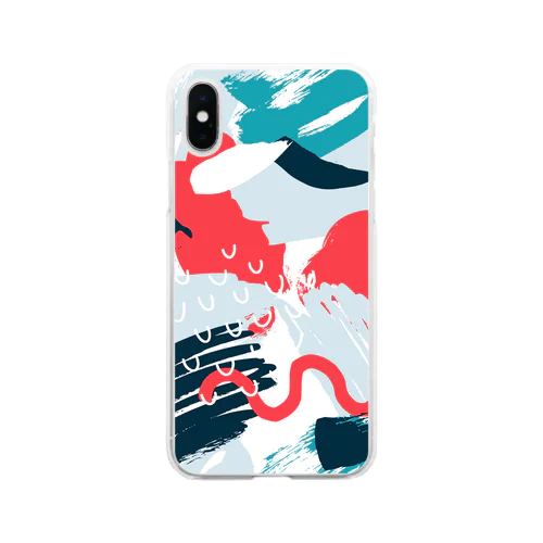 ジャングルモダンアート。 Soft Clear Smartphone Case