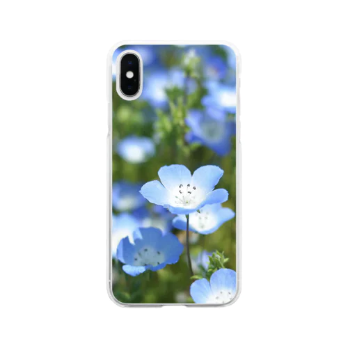 ネモフィラ　蒼い花 Soft Clear Smartphone Case
