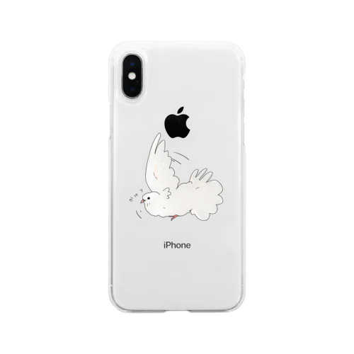 水浴び鳩 Soft Clear Smartphone Case