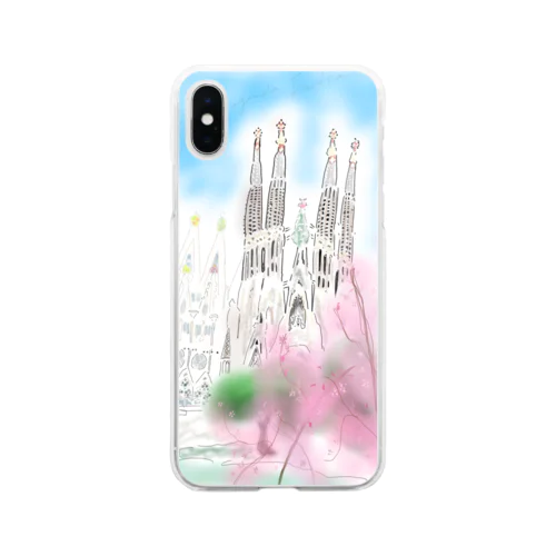 sagrada familia Soft Clear Smartphone Case