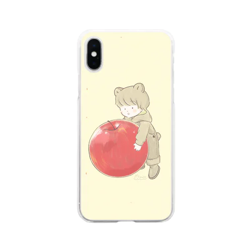 くま耳の男の子のスマホケース Soft Clear Smartphone Case