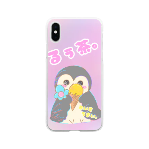 るぅちゃー。あいすうまい。るぅ茶。 Soft Clear Smartphone Case