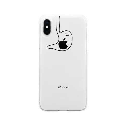 stomach meets the apple Soft Clear Smartphone Case