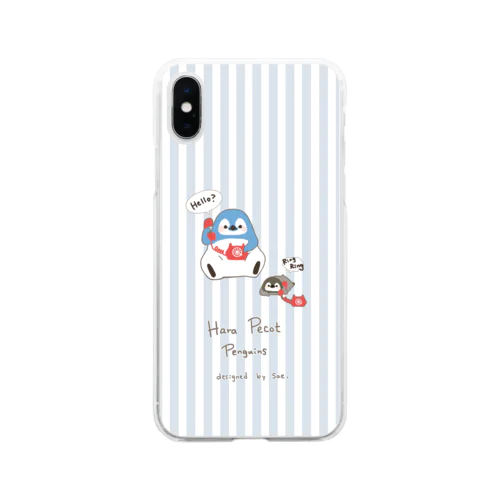 もしもしペンちゃんストライプ Soft Clear Smartphone Case