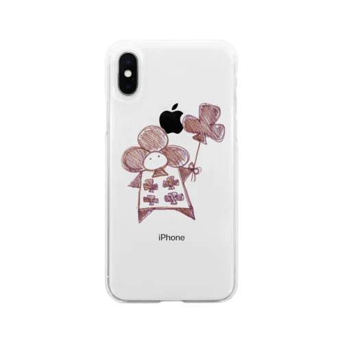 風船大好きクローバーくん Soft Clear Smartphone Case