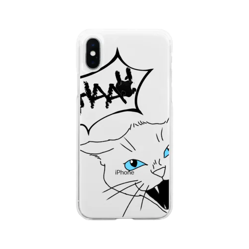 猫大好き人生ツアー(black) Soft Clear Smartphone Case