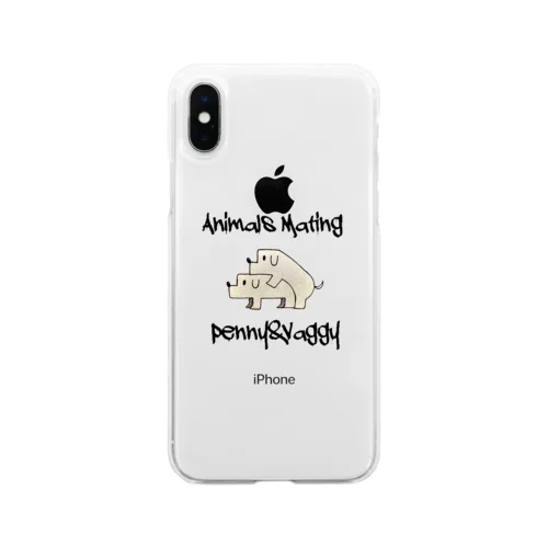 Dogs  Mating(犬の交尾) Soft Clear Smartphone Case
