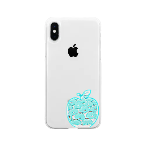 青リンゴと空と雲さま Soft Clear Smartphone Case