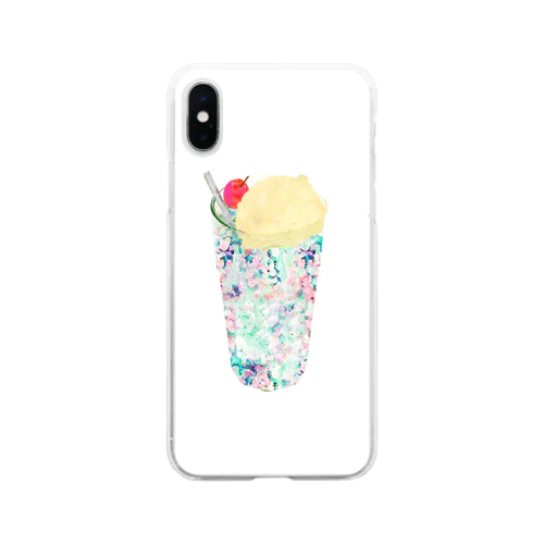 クリームソーダ Soft Clear Smartphone Case