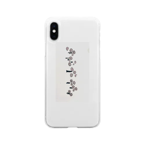 黒いおはな Soft Clear Smartphone Case