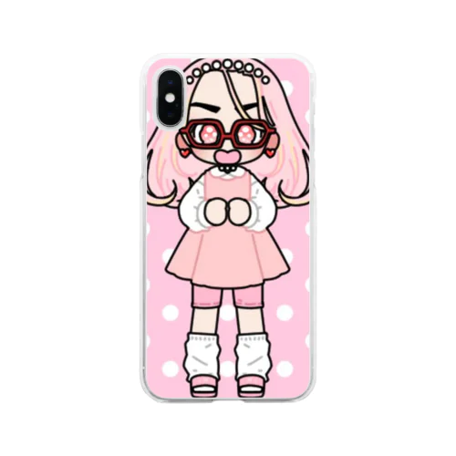 モンロー似顔絵(パステルガール使用) Soft Clear Smartphone Case