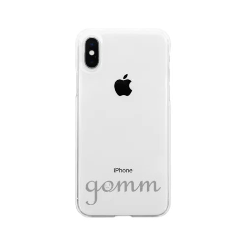 gomm グレーロゴ Soft Clear Smartphone Case