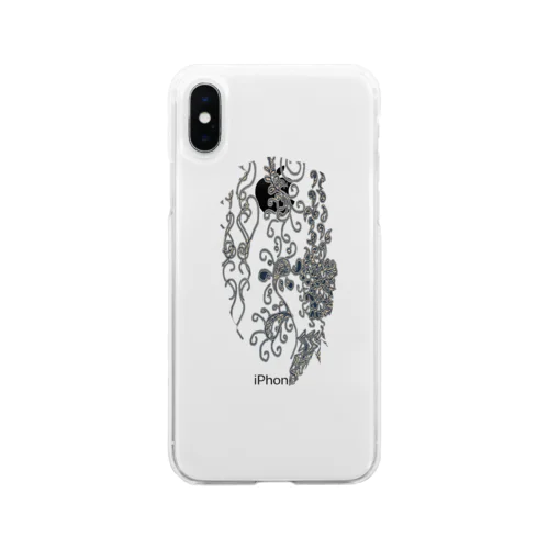 ペイズリー Soft Clear Smartphone Case