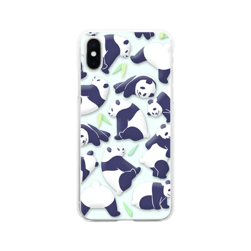 やる気のないパンダ　さわやかブルー　笹あり Soft Clear Smartphone Case