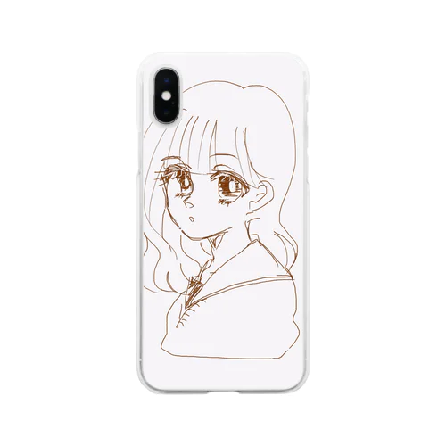 少女漫画の女の子 Soft Clear Smartphone Case