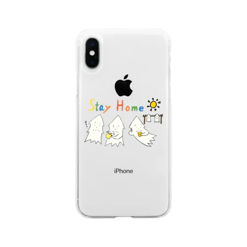 STAY HOME モンゴイカ Soft Clear Smartphone Case