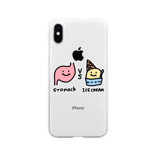 ストマックVSアイスクリーム Soft Clear Smartphone Case