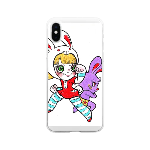 たたかう！Ms.Bunny Moogとさかなちゃん Soft Clear Smartphone Case