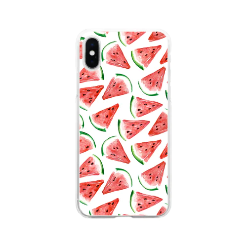 Fresh Watermelon Pattern ソフトクリアスマホケース